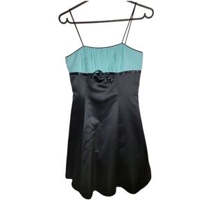 Majora Black & Blue Silky Dress